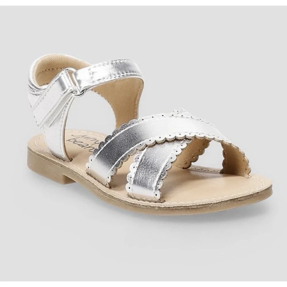 Jumping Beans Toddler Unisex Sandals Size 10 Toddler Silver